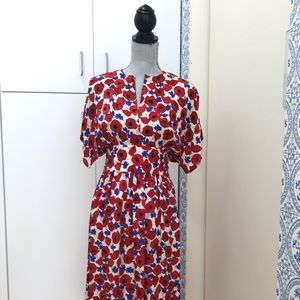 Vintage Albert Nipon poppy print dress